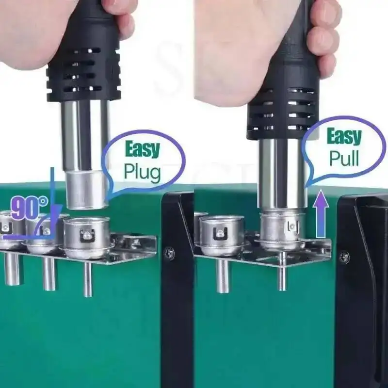 959D-II Hot Air Rework Station Set with LCD Display with 5 Interchangeable Nozzles & Precision Hot Air Gun for SMD & BGA Repair​
