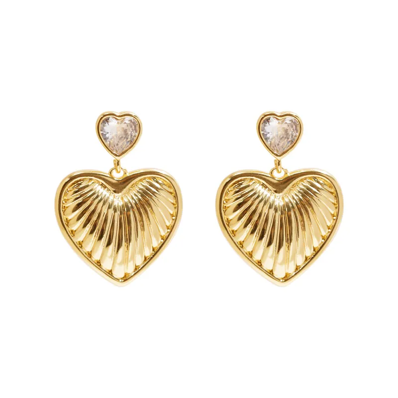 

Diamond-set love high-end temperament personalized versatile ear jewelry stud earrings women