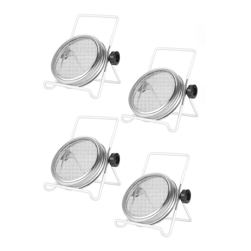ABGE-Sprouting Kit,Stainless Steel Sprouting Jar Lids Stands Jar Screen Lids For Regular Mouth Jar Canning
