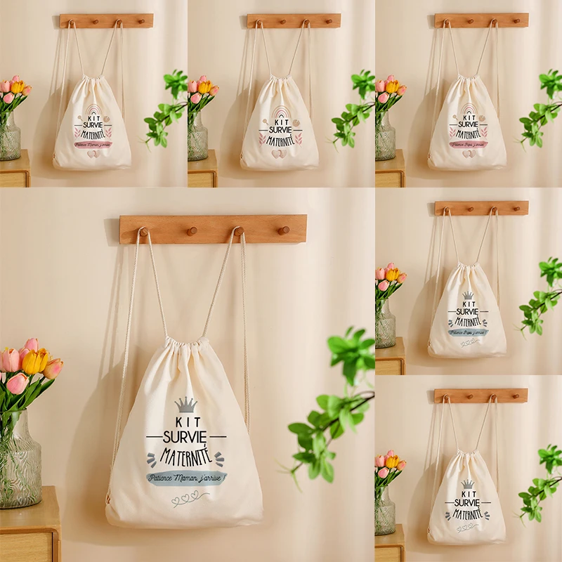 

Rainbow Crown Patterns Maternity Survival Kits Drawstring Bags Future Dad Mom Drawstring Pouch Birth Gifts Women Shoe Storage