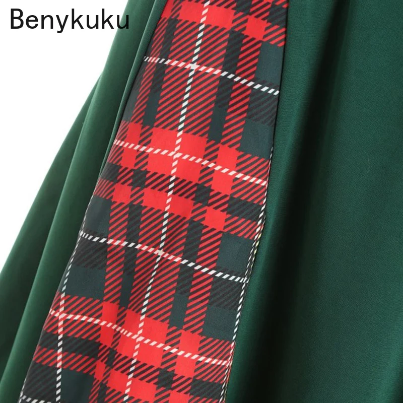 Red Plaid 50s Vintage Pin Up Midi Dress Bow Tie Neck Casual Robe Femme Women Short Sleeve Summer A Line Elegant Dresses Vestidos