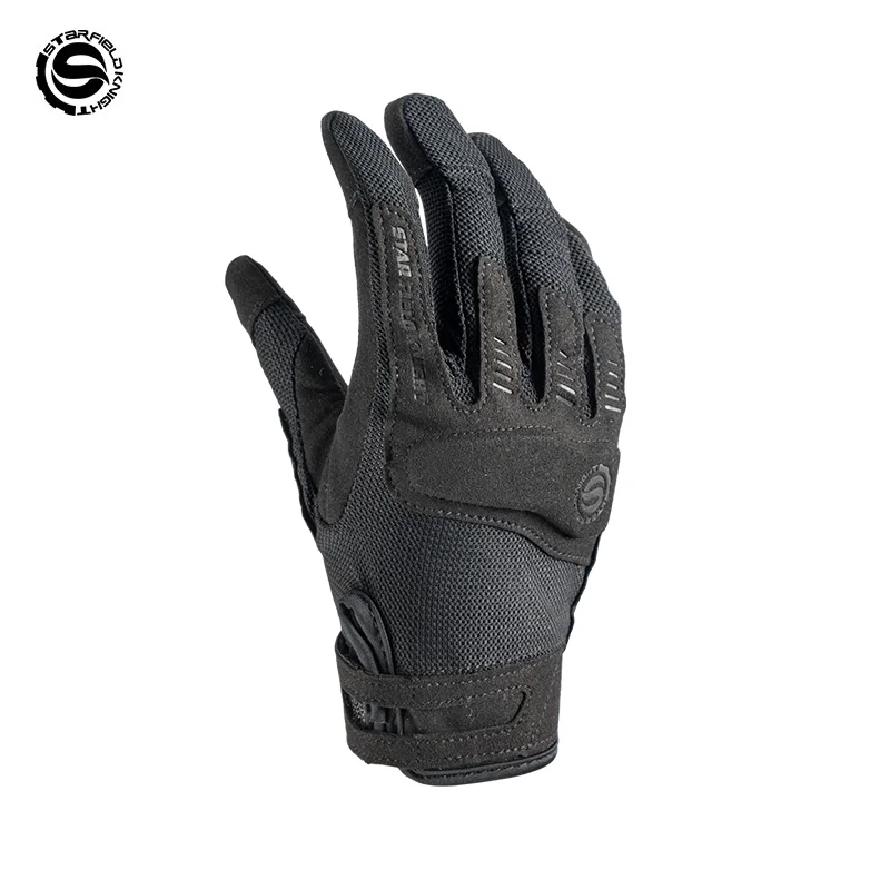 

Star Field Knight Black Motorcycle Gloves Summer Mesh Breathable Non-slip Cushioning Joint Protection Touch Screen Riding Gears