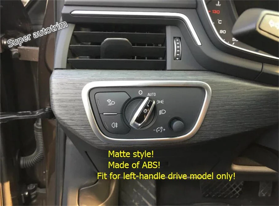 

Front Head Lights Lamp Switch Button Cover Trim For Audi A4 B9 A5 Sedan / Avant / Allroad Quattro 2016 - 2020 ABS Accessories
