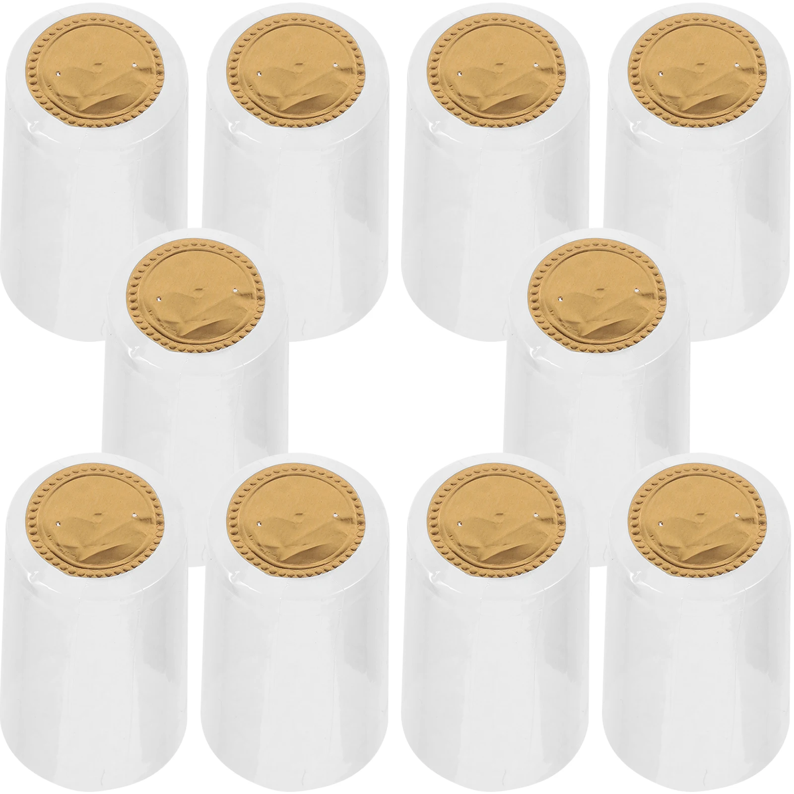 

100pcs Bottle Sealing Film PVC Capsules Heat Shrink 30mm Straight Mouth Transparent Color Bottle Sealers For Storage