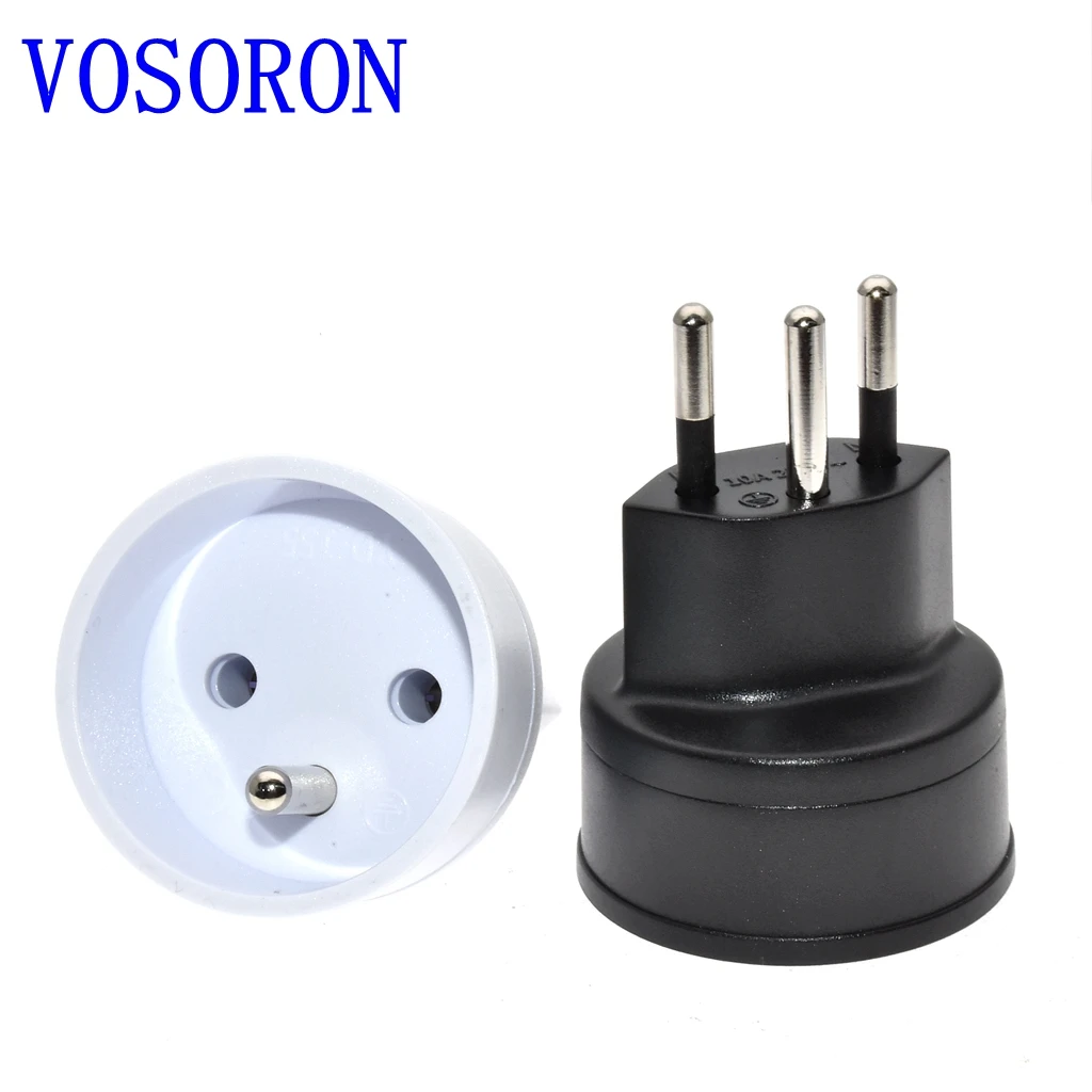 3 pin plug Travel Adapter European FranceTO Swiss plugs 10A 250V Power Plug EU to Swiss Electrical Plug