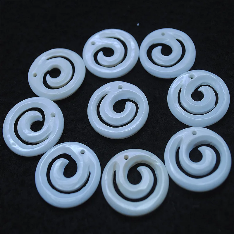 4PCS Nature White Shell Pendants 25MM New Arrivals Fresh Water Pearl Jewelry Accessories For Women's Necklace Makings Free Ships