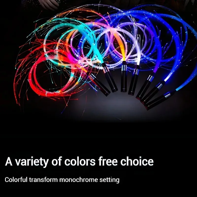 

Fiber Optics Light 7 RGB Color Starry Sky Optical Fiber Handle Lights LED Whip Toy for Party Dance Stage Show Led light whip toy
