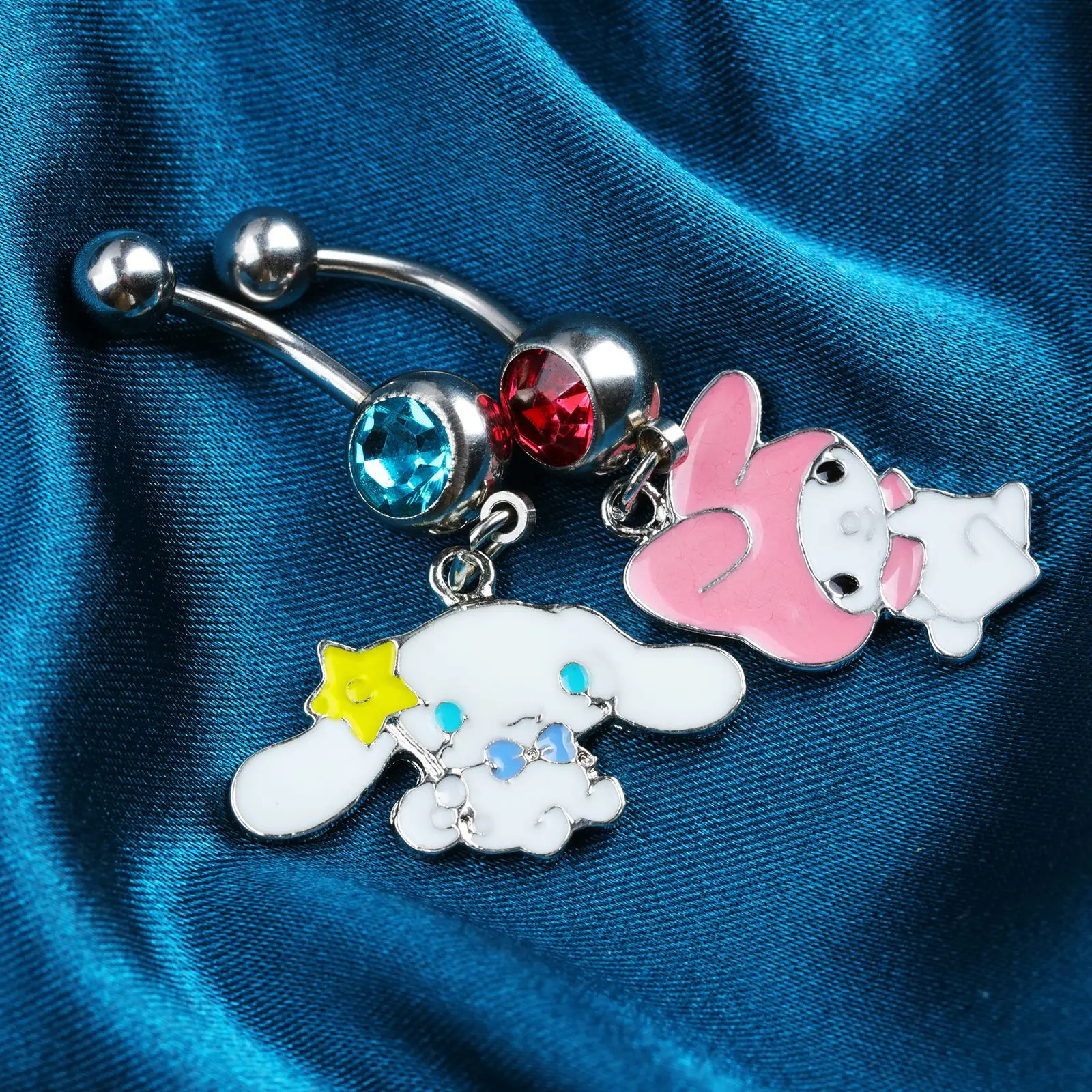 Kuromi Belly Button Ring Navel Piercing Ring Trendy Belly Button Piercing Ring Kitty Cartoon Umbilical Piercing Body Jewelry