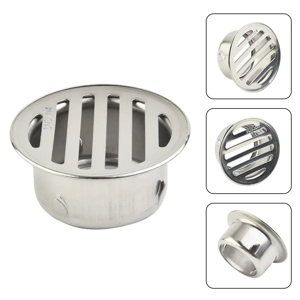 304 Stainless Steel Thicken Drainage Roof Patio Round Flat Floor Drain Cover 50/63/75/83/90/110/150/160/200mm Garden Floor Drain