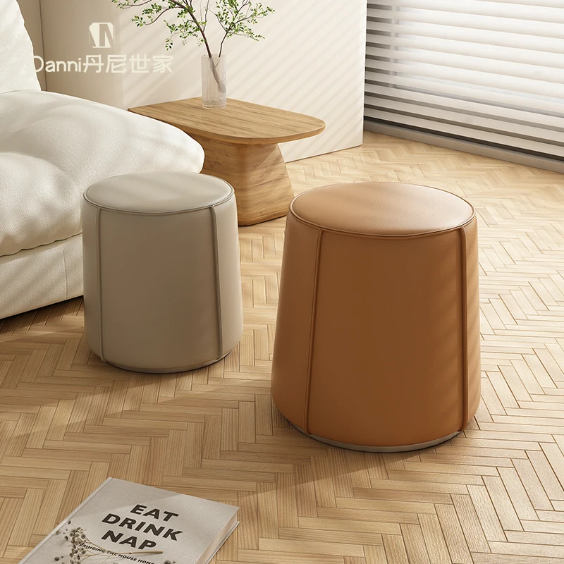 Italian living room creative pedal  bedroom small round  dressing  makeup  coffee table stool
