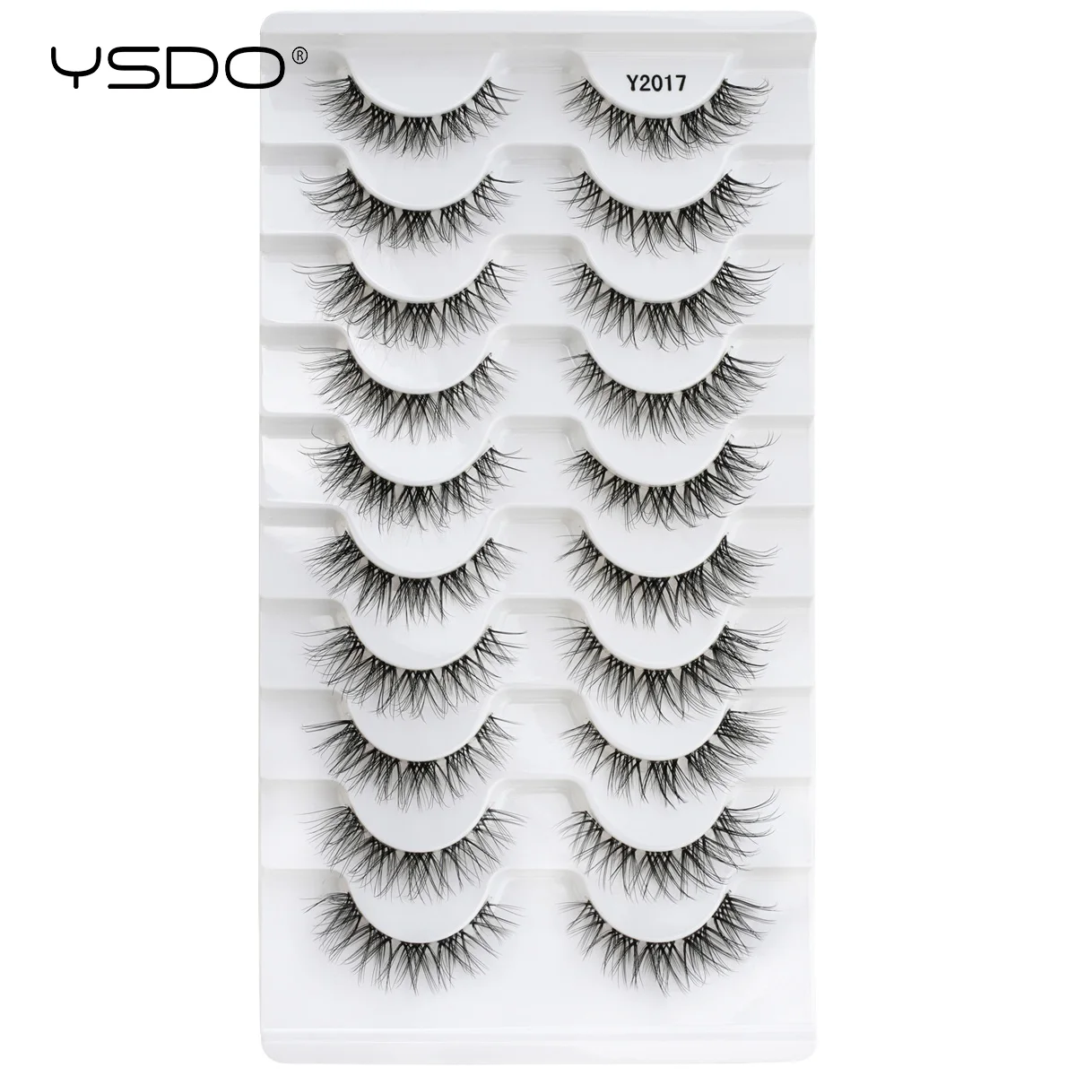 YSDO 10 paia drammatici morbidi finte ciglia di visone 3d ciglia finte lunghe naturali trucco riutilizzabile estensione mezze ciglia