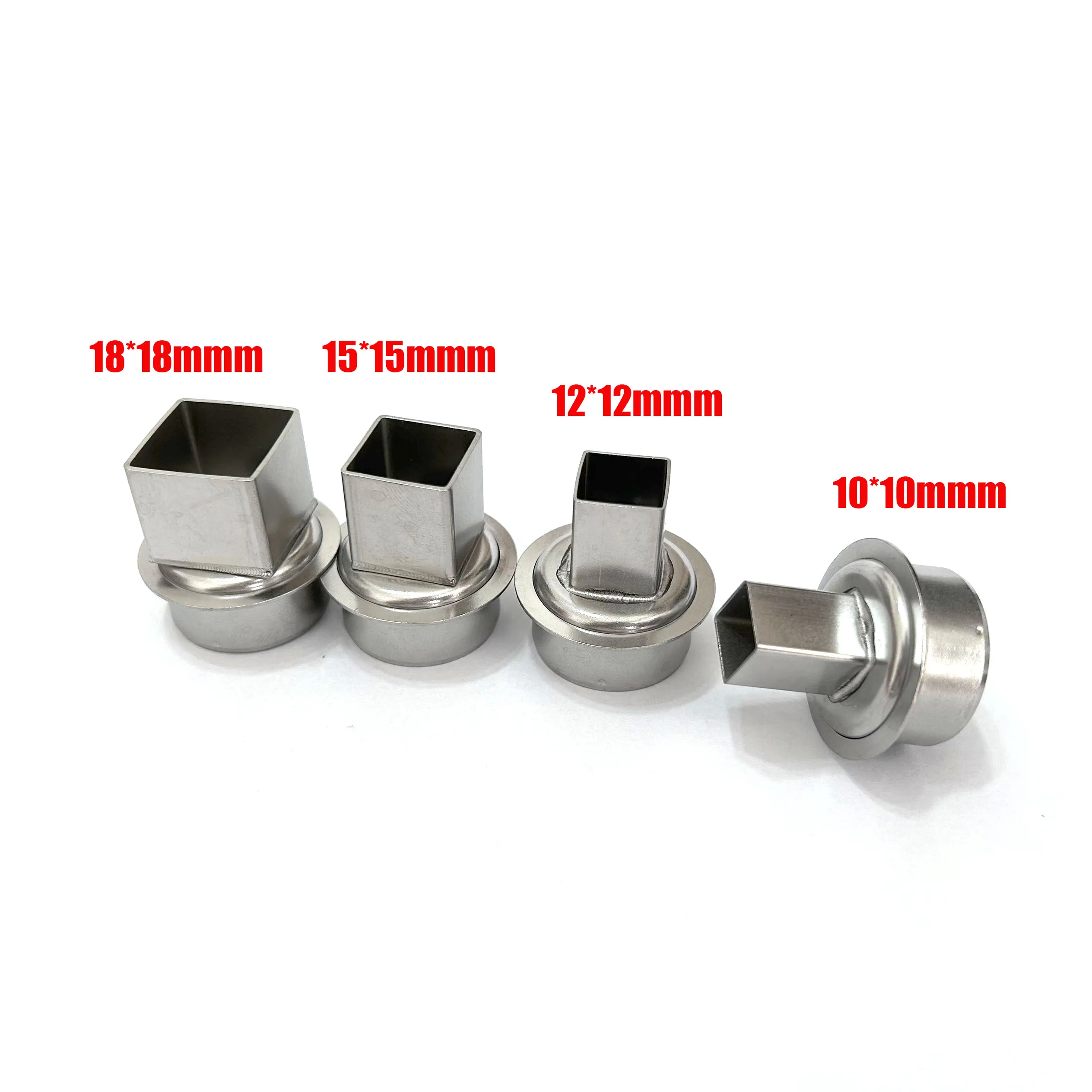 4PC 10x10,12x12,15x15,18x18mm Heat Gun Nozzle For Atten QUICK CONSTANT 861DW,2008 861X 2020+ BGA Rework Station Replacement Tips