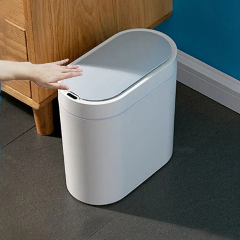 7L Waterproof Wastebasket Automatic Sensor Trash Can for Bathroom Toilet Narrow Trash Bin Kitchen Garbage Baskets Smart Home