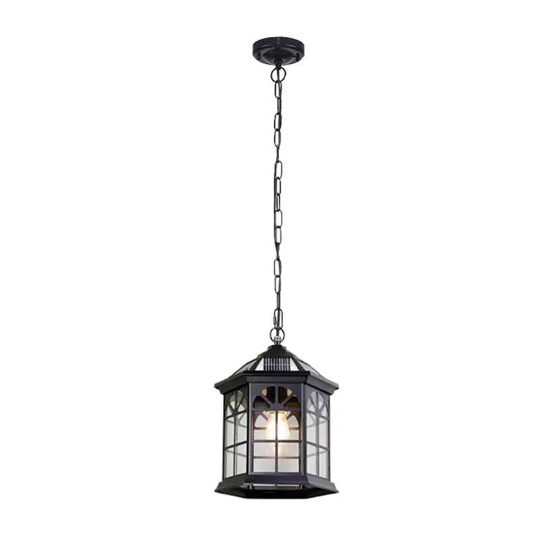 

Outdoor Waterproof Solar Villa Door Pillar Balcony Terrace European Retro Courtyard Chain Pendant Light