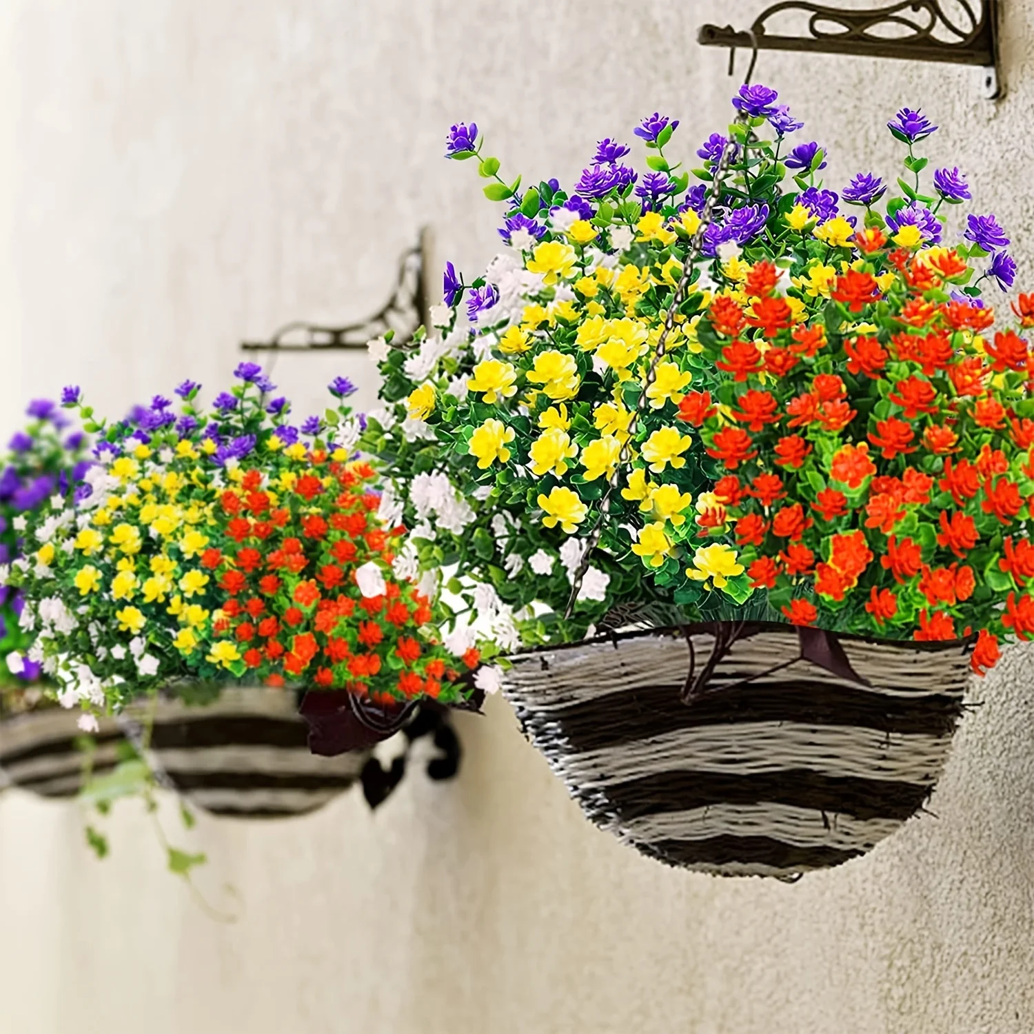 4 Stück künstliche Blumen, UV-beständig, Grünpflanzen für Garten, Küche, Dekoration, Hochzeit, Zuhause, Wohnzimmer, Dekoration, künstliche Blumen – Detail 3