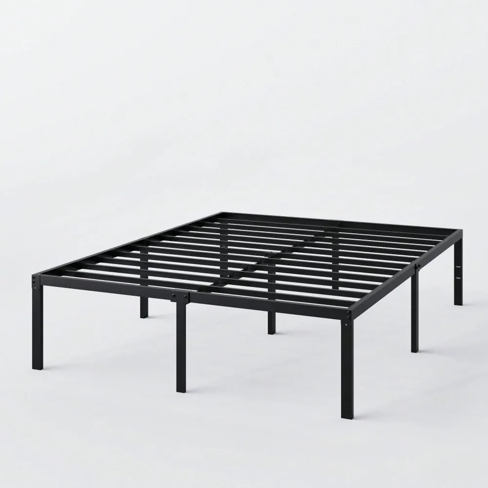 

Heavy Duty Metal Platform Bed Frame With 16.5 Large Under Bed Storage Space Available In Twin, Full, Queen King, Black Finish B