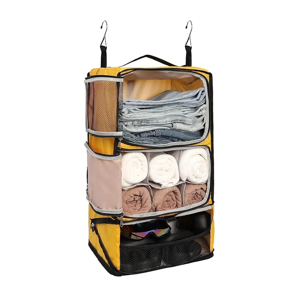 

Free ShippingFree ShippingHanging Packing Cubes Portable Closet 3-Shelf Travel Collapsible Compression Garment Organizer for Ca