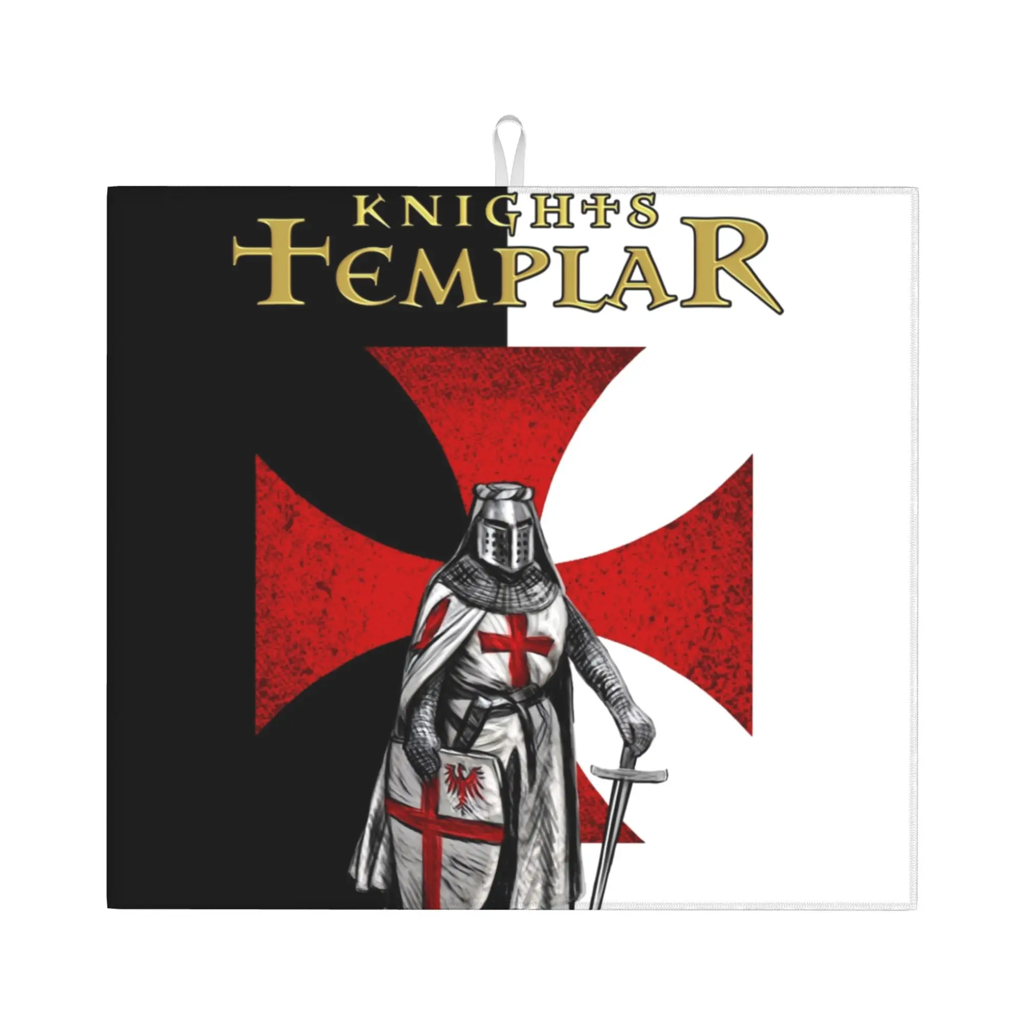 Drying Mat For Kitchen Knight Templar Crusades Knights Barware Tableware Christian Warrior Washable Kitchen Sink Drying Pad