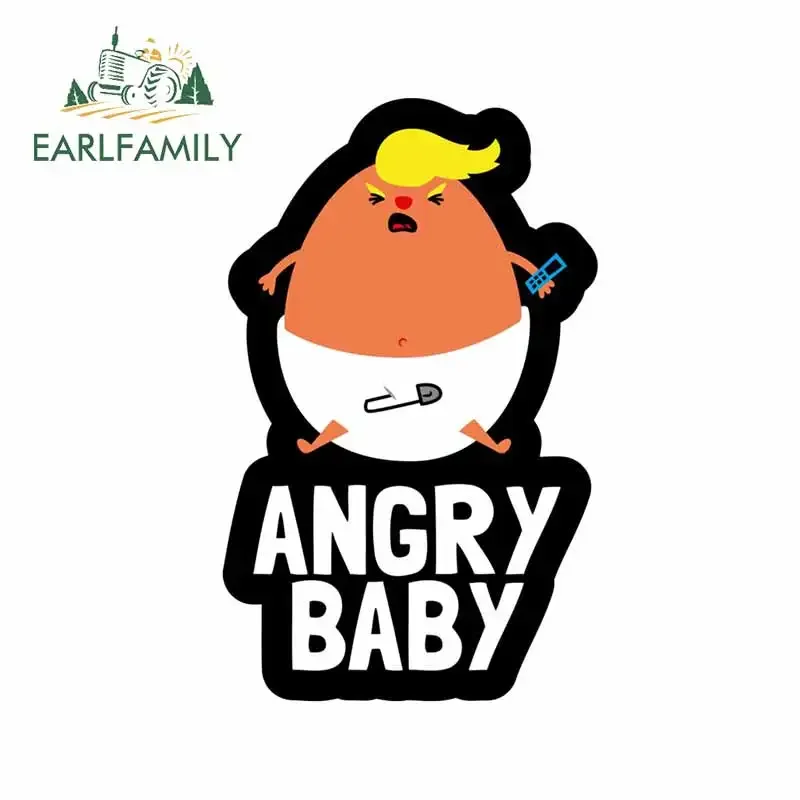 EARLFAMILY 13cm x 8.1cm For Baby Trump Refrigerator Fine Decal Personality Car Stickers Car Accessories Waterproof Decoration