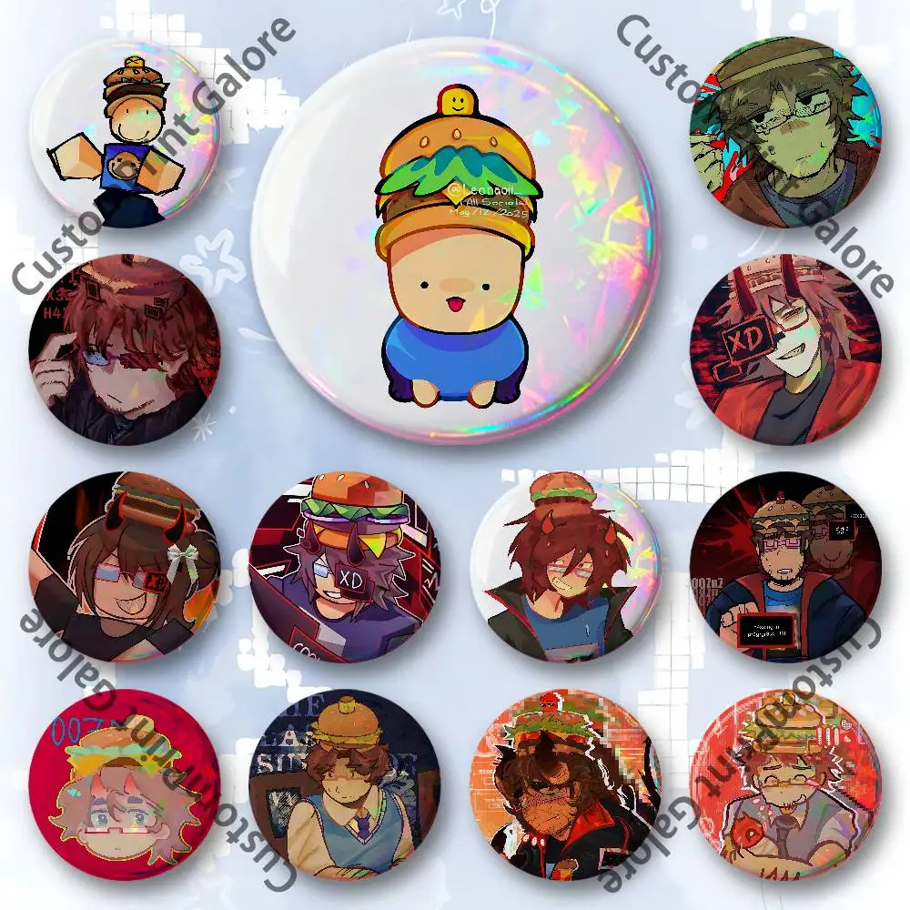 

007n7 Customizable Badge Tinplate Brooch Laser Film Lapel Pin for Decoration Party Small Gifts