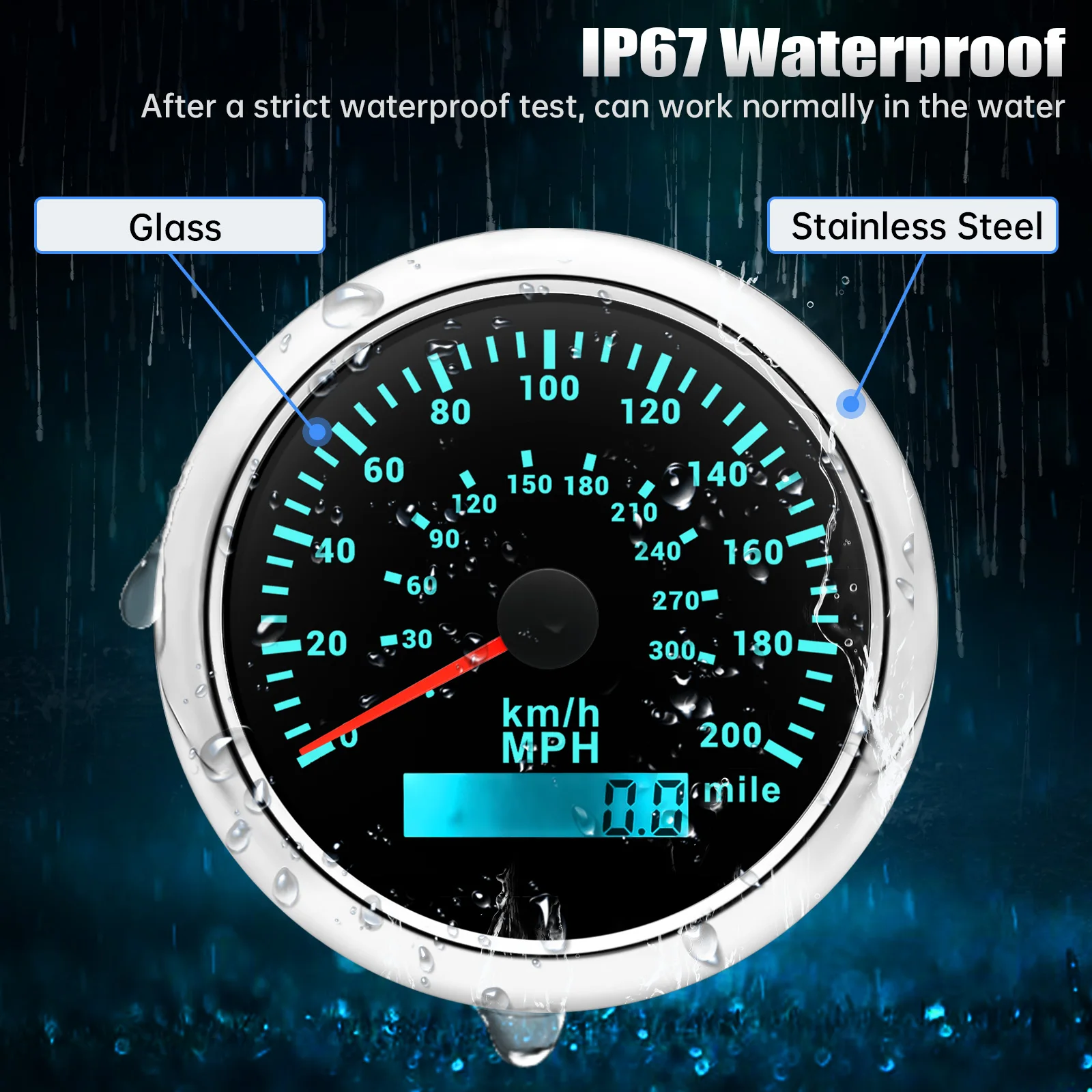 7-kolorowe podświetlenie 85MM prędkościomierz GPS dla prawie 12V/24v pojazdów wodoodporny 12 v24v uniwersalny cyfrowy wskaźnik prędkości LED
