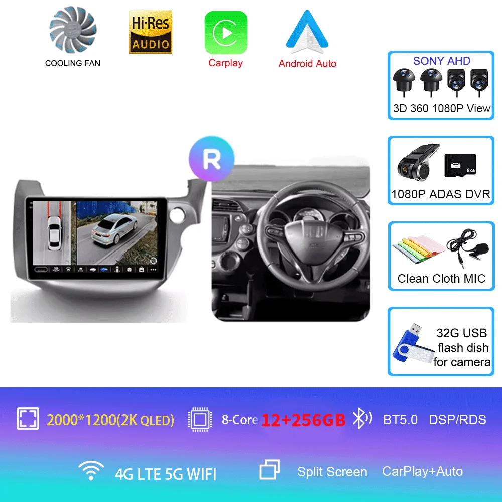 For Honda Jazz 2 GG 2008 - 2014 Fit 2 GE GP GE 2007 - 2014 GPS Car Radio Navigation Multimedia Video Player Stereo BT Android 16 image 3