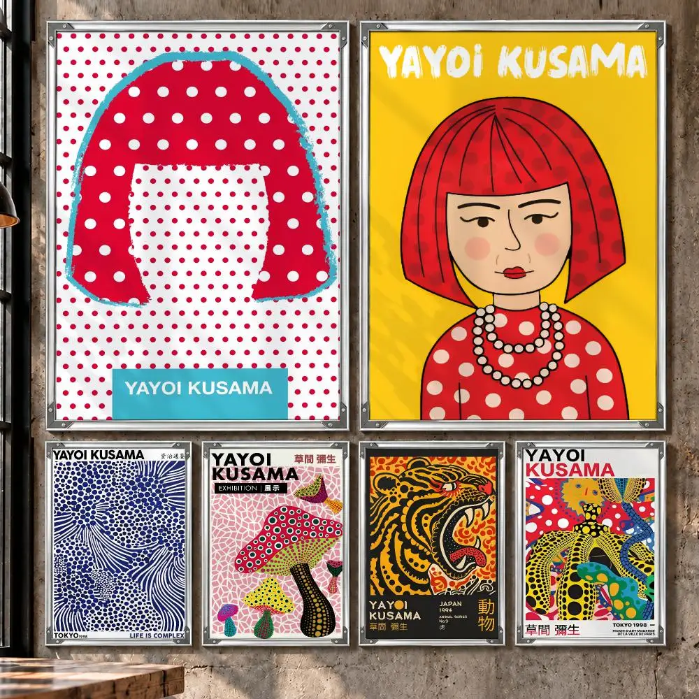 Artist Yayoi Kusama Infinity Art Poster HD Self-Stick Wall Decor Bedroom Dorm Office Gaming Garage Bathroom Gift