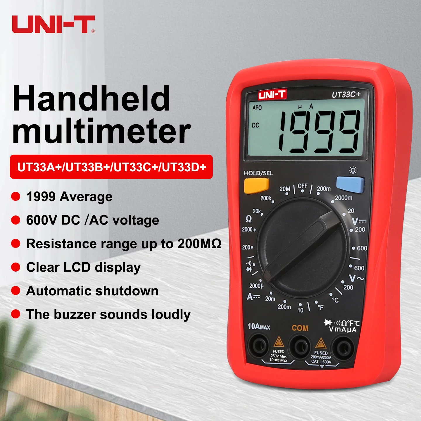 UNI-T Smart Digital Multimeter, Auto Range 600V 10A NCV Test LCD Backlight Pocket Meter for Electrician Circuit Repair