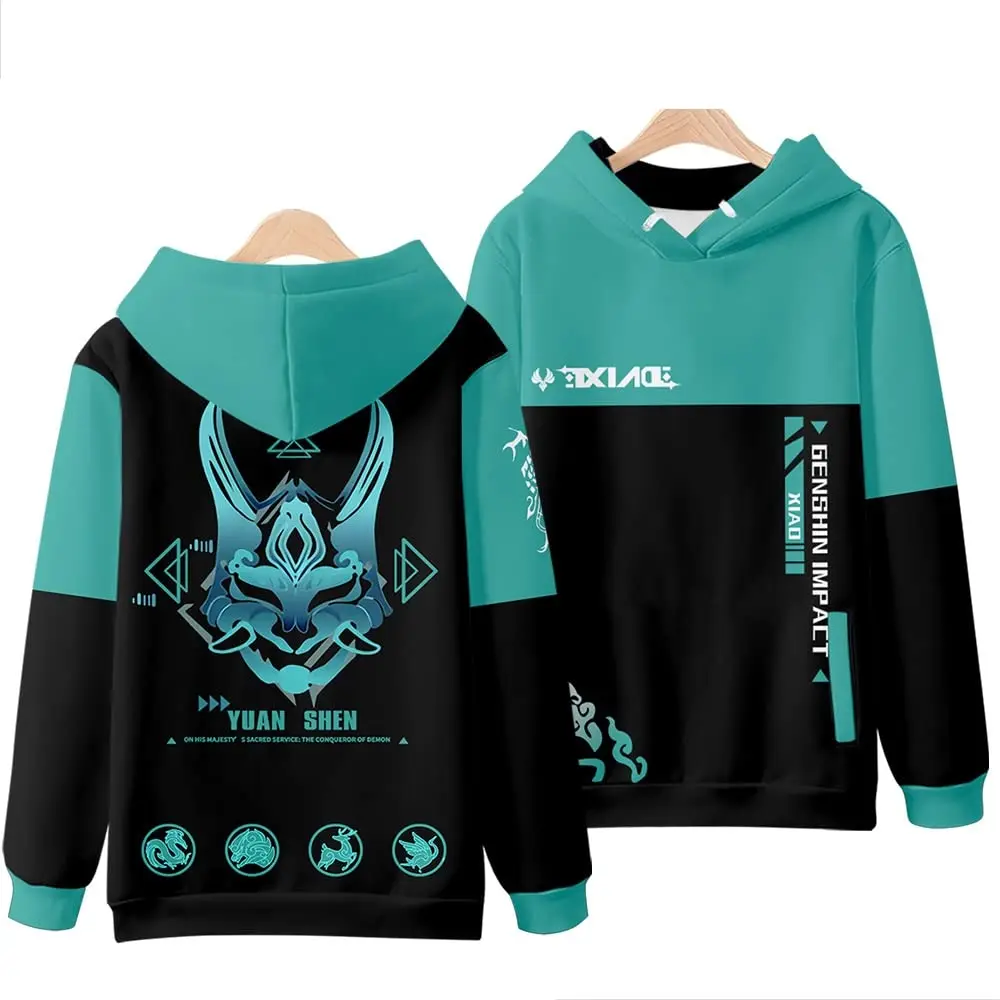 Genshin Impact Xiao 3D Printing Men/Women Autumn Fashion Game Hoodies Sweatshirt Long Sleeves Pollover Clothes