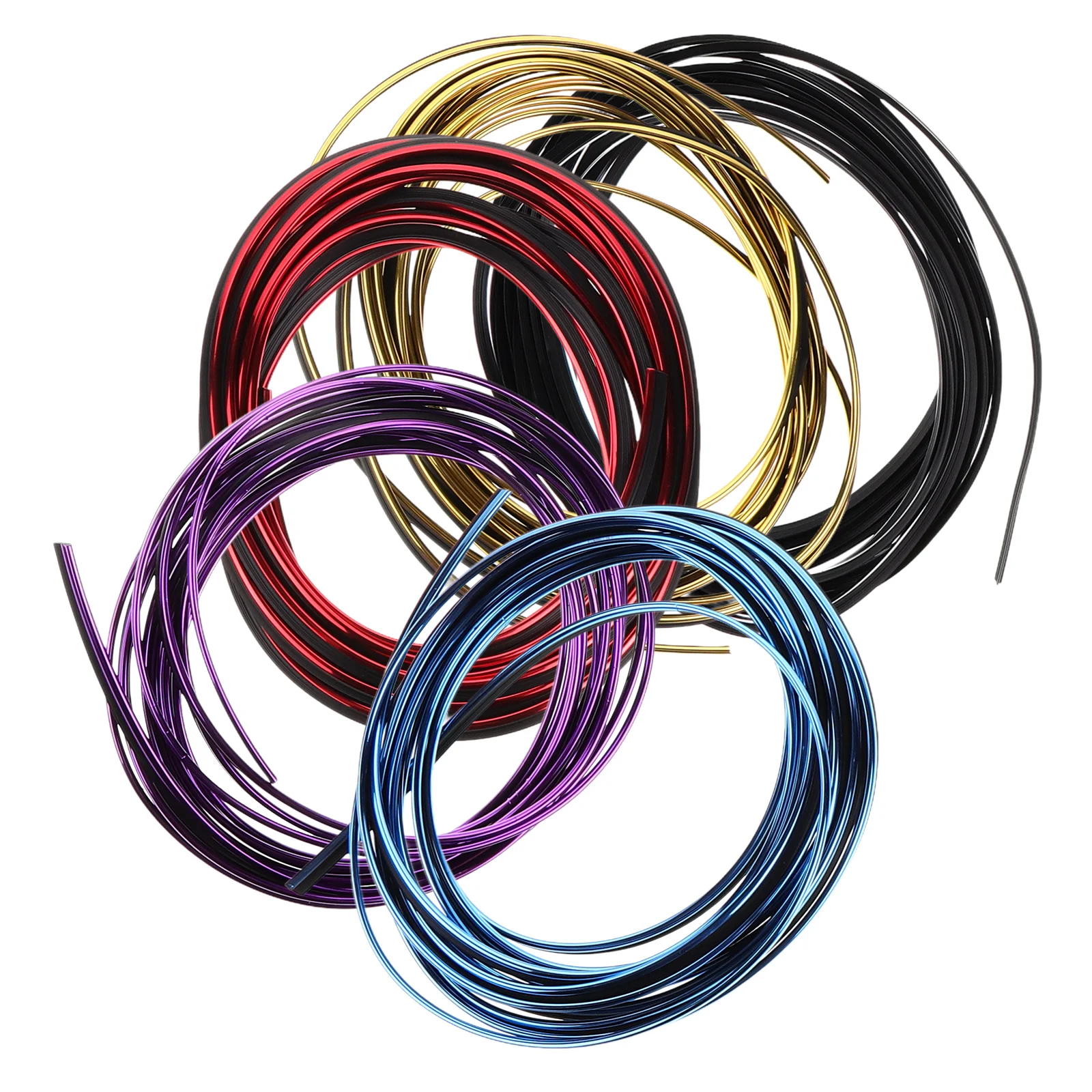 

5Pcs Car Decoration Strip Flexible PVC Trim Easy to Fit Dashboard Interior Automotive Decorative Lines Decoration Strip for Car