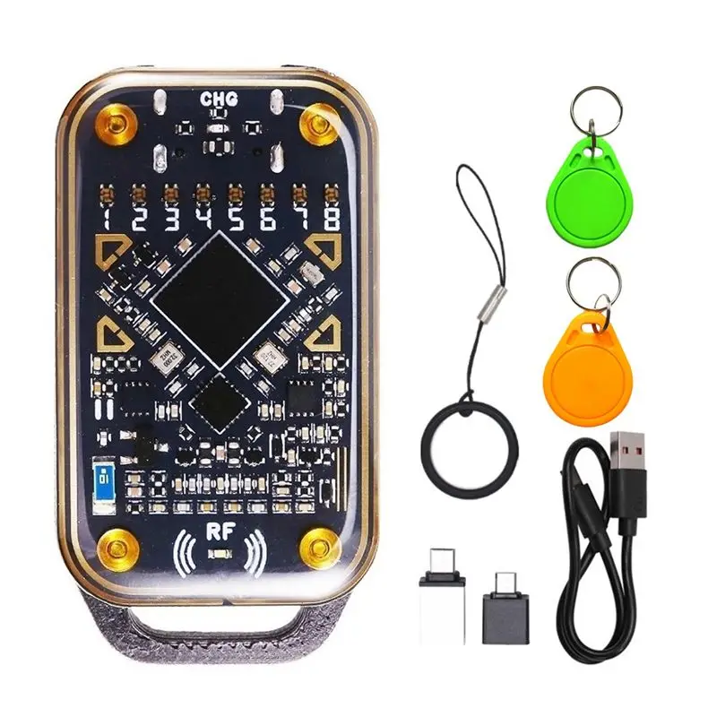 

В наличии: Эмулятор смарт-карт Chameleon Ultra RFID 125Khz 13.56Mhz, считыватель, декодер и дубликатор NFC-чипов + 2 брелока XUID