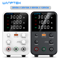 Wanptek Adjustable DC Switching Power Supply,30V, 60A, 120V, Lab Power Supply, 3A, 5A, 10A Outputs, Preset Current USB Interface