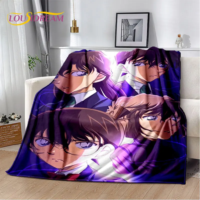 นักสืบ Conan การ์ตูนอะนิเมะนุ่มผ้าห่มกำมะหยี่,ผ้าลินินตกแต่งผ้าห่มผ้าห่มสำหรับห้องรับแขกห้องนอนโซฟาปกปิกนิก3D