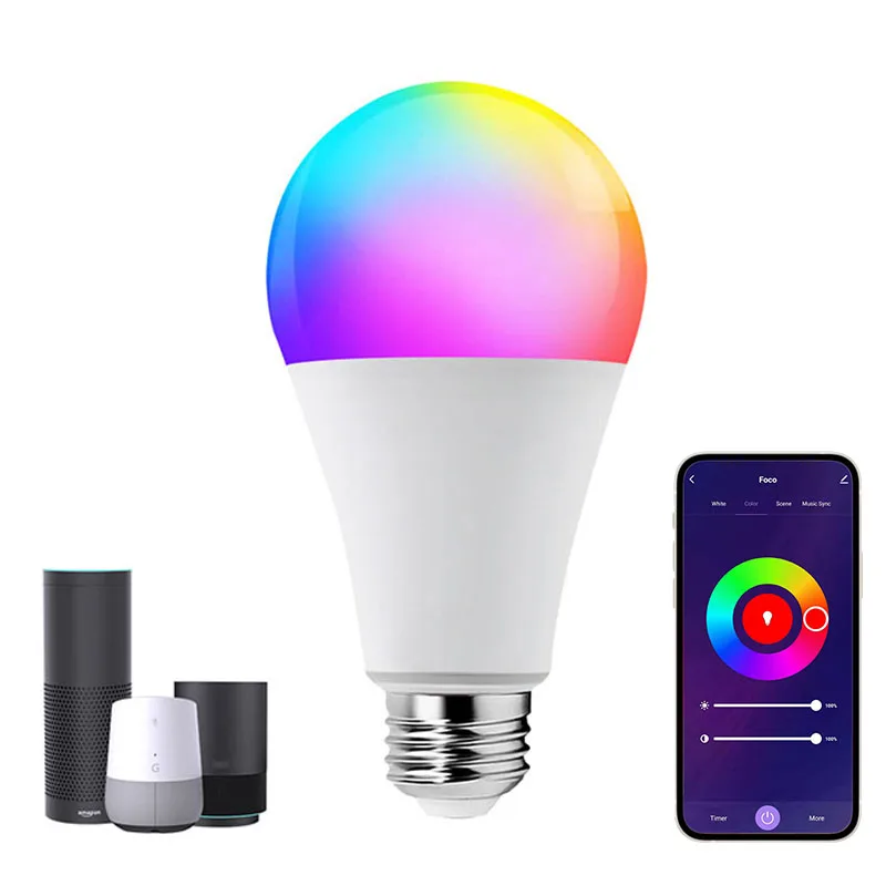 Control elegante del APP de la bombilla llevada RGB cambiable del color interior 7W 9 W E27 Tuya Wifi bluetooth de la bombilla
