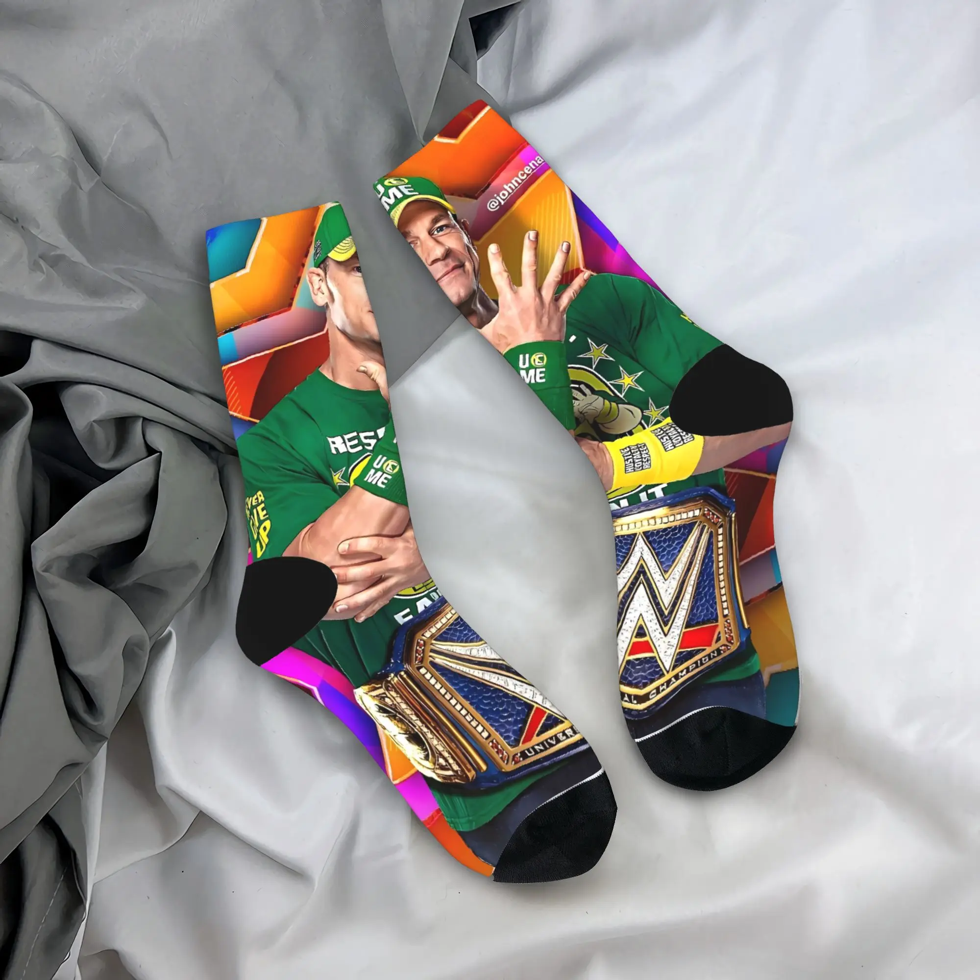 

John Cena Wrestling Socks Anti-Slip Stockings Men Soft Running Socks Winter Kawaii Printed Socks