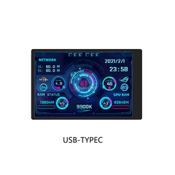 Nvarcher 3.5 Inch 480*320 IPS LCD Monitor Display AIDA64 USB Sub-Screen Support Raspberry Pi With RGB Breathing Light