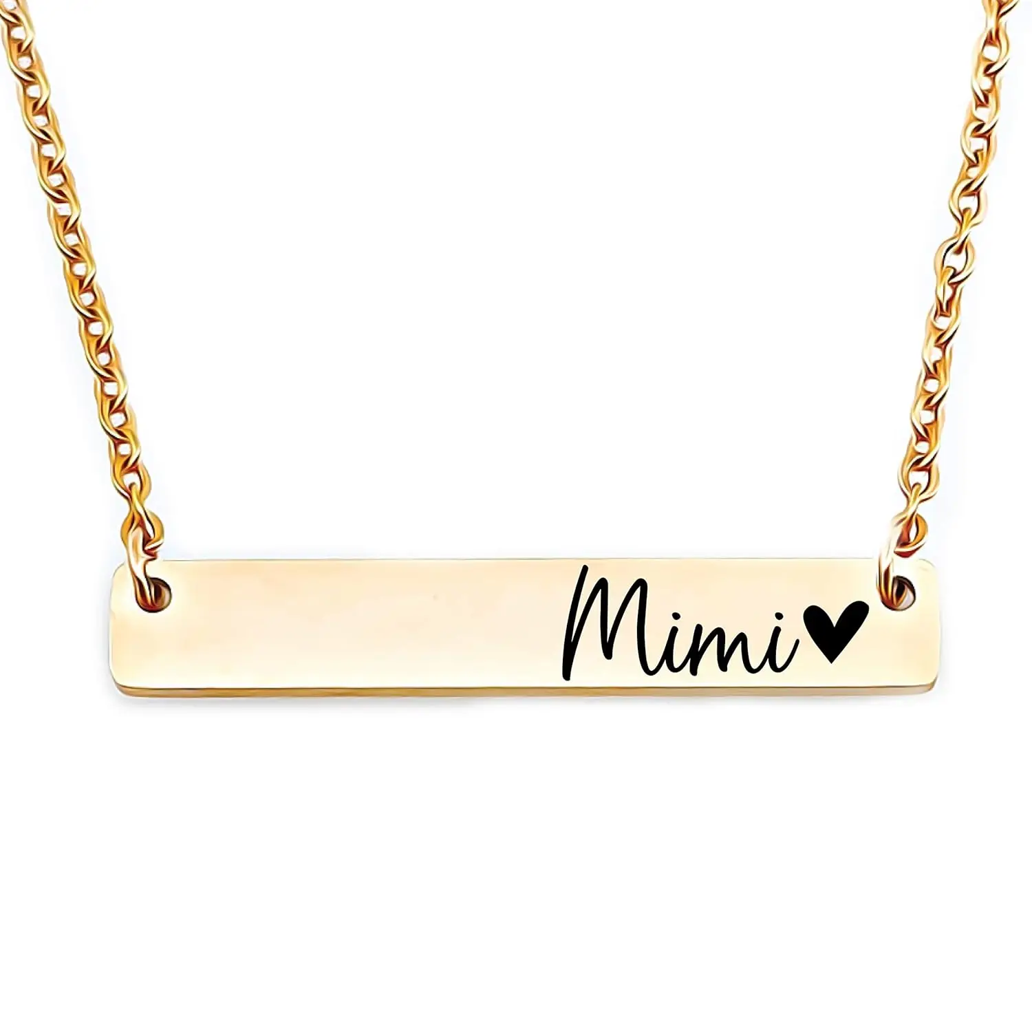 

Mimi Bar Necklace Gift From Grandkids To Mimi Birthday New Grandma Christmas Mimi FBA-FAMILY-BAR-NECK (Rose Gold, Mimi)