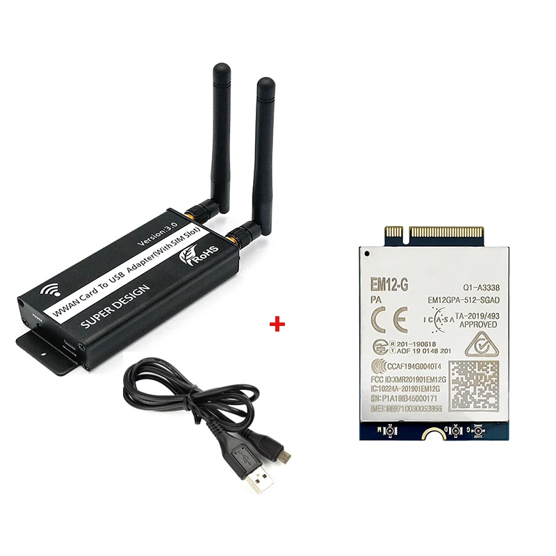 

M.2 to USB Type-C Adapter Dongle Enclosure With Quectel EM160R-GL EM120R-GL EM12-G EM06-E EM06-A EM06-J EM05-E LTE Modem