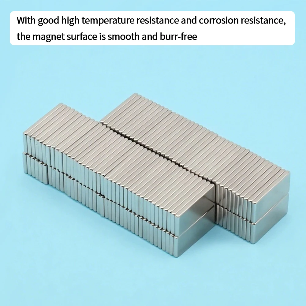 NdFeB Magnet Hardened Magnetic Metal Block 20x10x2mm Extra Strong Reusable DIY Craft Model Building School Teaching
