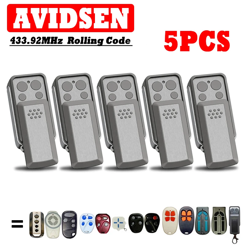 5PCS AVIDSEN 114253 433.92MHz Garage Door Remote Control Replace AVIDSEN 104250 104700 104251 104257 654300 Barrier Gate Opener