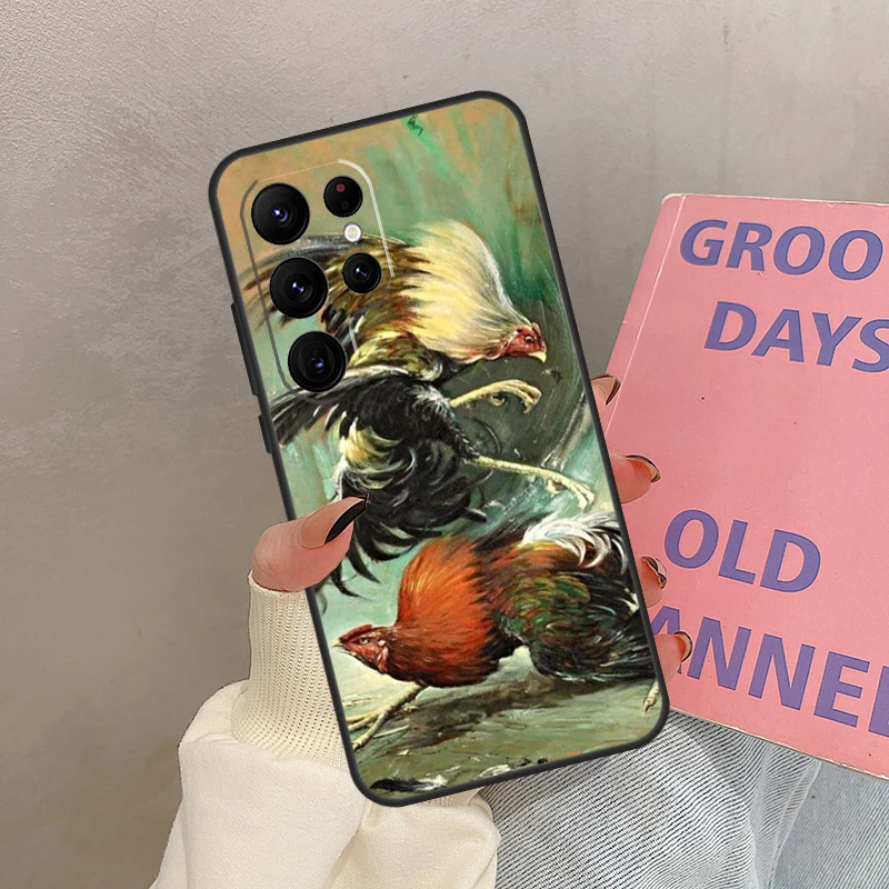 Cock Haan Kip Case Voor Samsung Galaxy S25 Ultra S20 S21 S22 S23 S24 Ultra S9 S10 Plus S25 FE Cover Coque