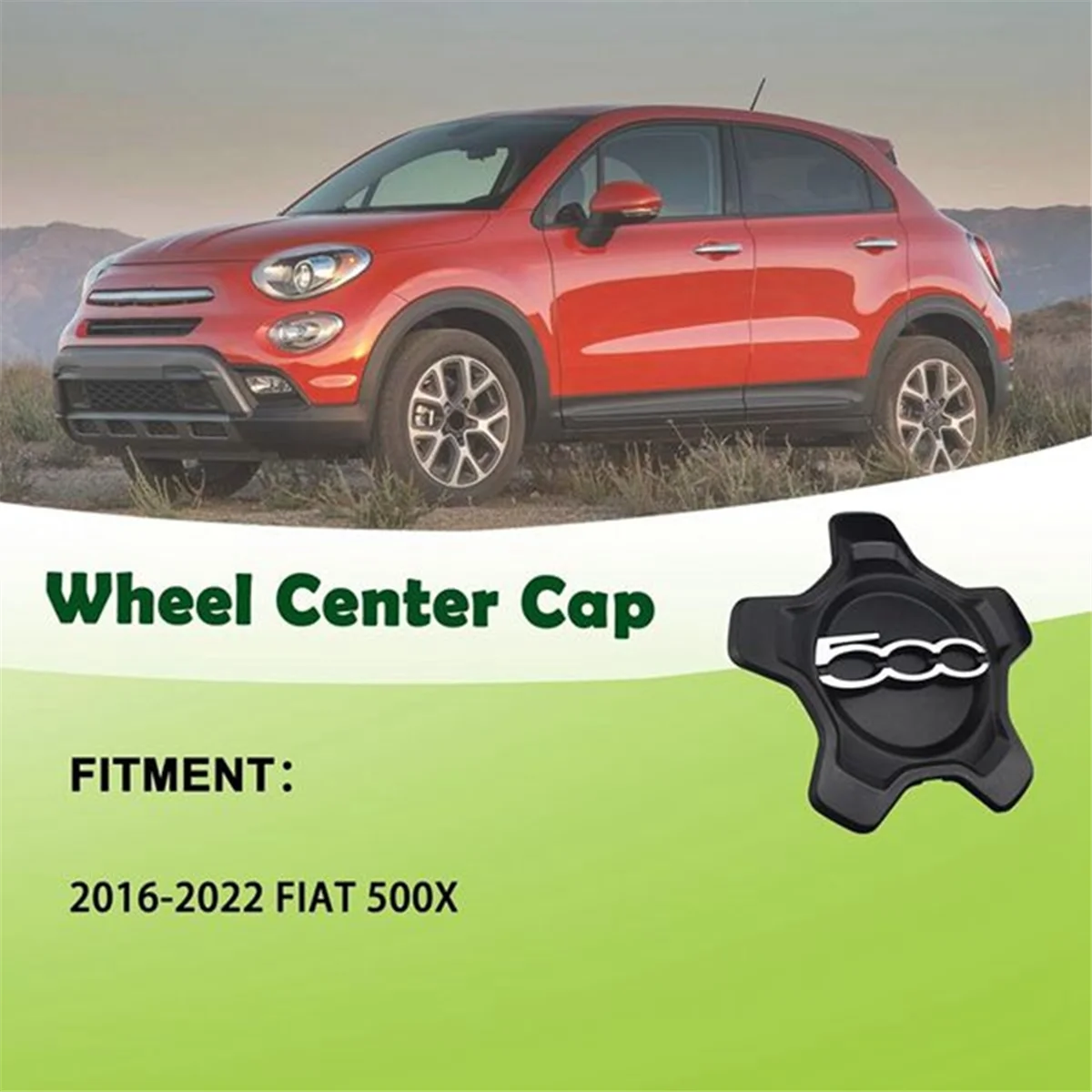 2Pcs Car Wheel Center Cap Cover for Fiat 500X 2016-2022 6AN68LXHAA Dust Cover Car Accessories 735626311