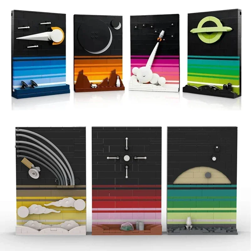 MOC Космический возраст Открытки Идеи Звездные кино Треки Планета Серия Казки 21340 Наборы строительных блоков Детские игрушки Рождественский подарок