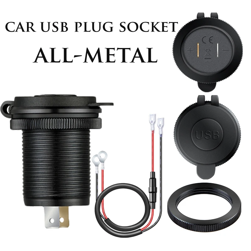 60w usb outlet fast charging adapter Outlet Socket For 12V 24V Motorcycle Boat Marine Truck ATV