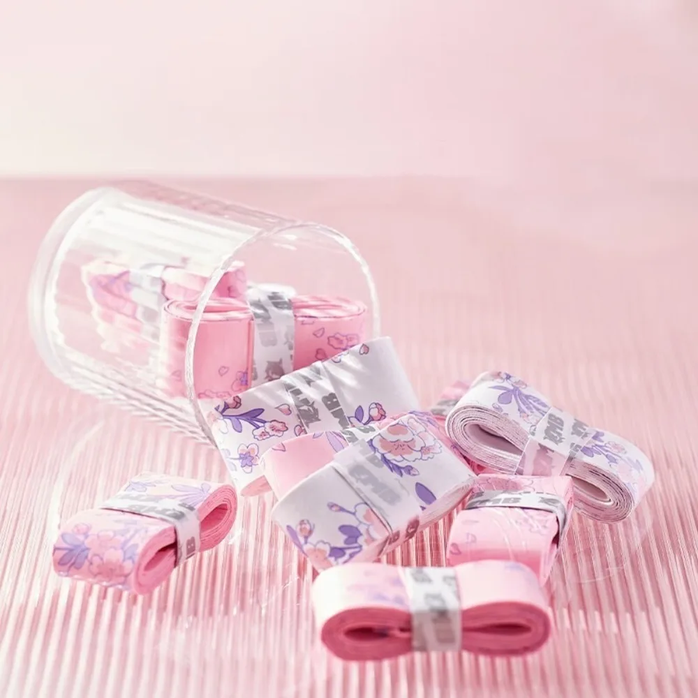 

2 шт. противоскользящая лента для ручки для бадминтона, амортизирующая поглощающая пот ракетка, повязка на повязку с узором сакуры, теннисная лента