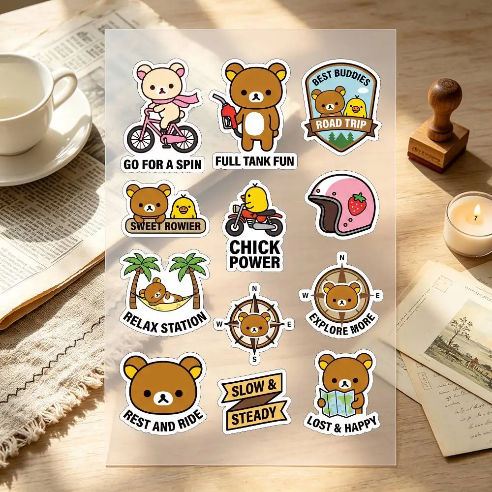 Cartoon R-Rilakkuma Motorcycle Stickers Are Reflective Durable Easy To Peel And Highly Decorative