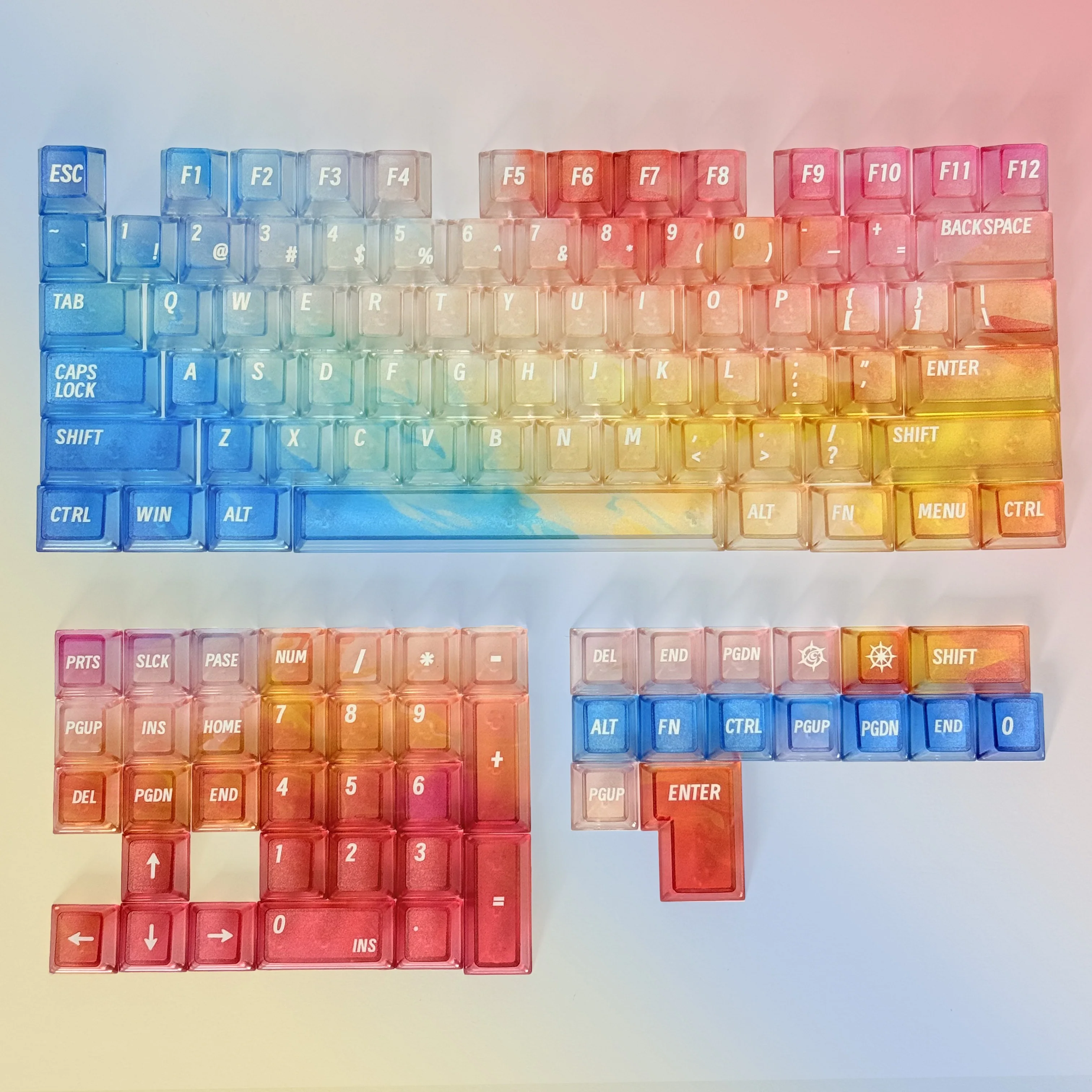 أغطية مفاتيح شفافة متدرجة مع صندوق PC 119 مفتاح متجمد Keycap لوحة مفاتيح ميكانيكية لمكتب الألعاب تخطيط 60% 65% 75% 100% #6