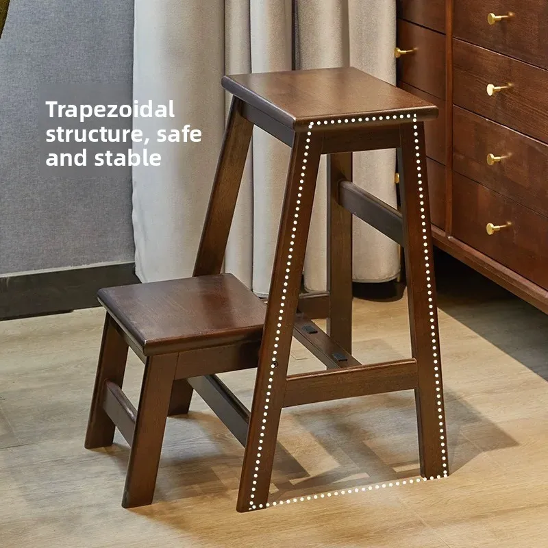 Multi-functional Household GoodsSolid Wood Ladder Stool Household Pullable Climbing Ladder Stool Dual-purpose