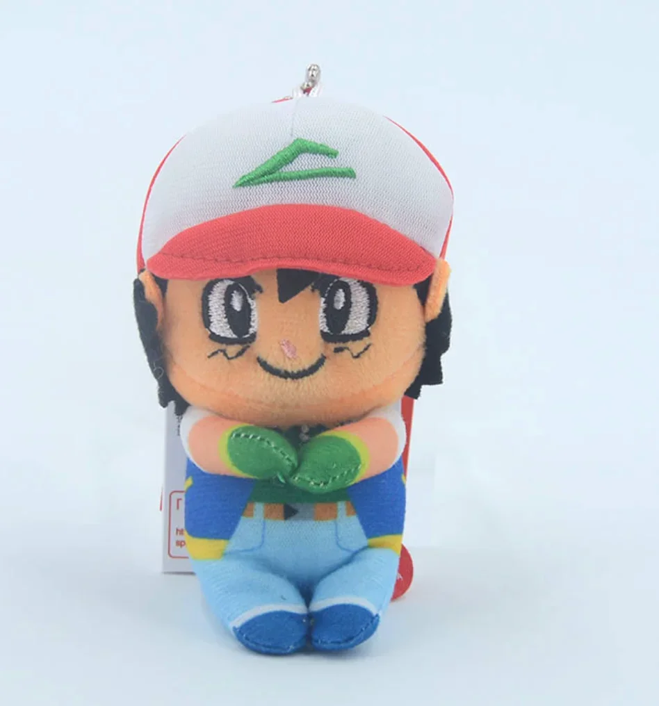 1pcs Pokemon Ash Ketchum Anime plush toys pendant keychain Doll