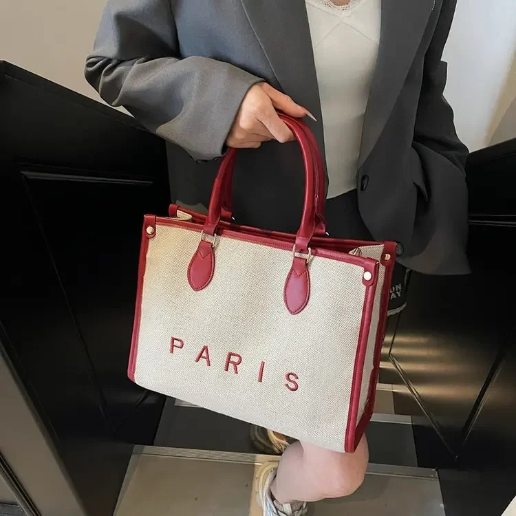 

Vintage Floral Embroidery Tote Bag 2025 - Women's Portable Shoulder Bag, Waterproof Canvas Messenger Purse for Work & Travel